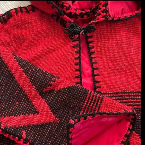 Hooded Tribal Boho Poncho Cardigan - Picture 12 of 17